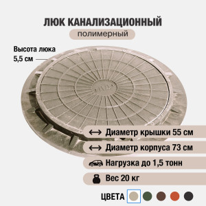 90893300 Люк колодца ⌀730мм серый STLM-0418300 НОВАЯ ЭРА
