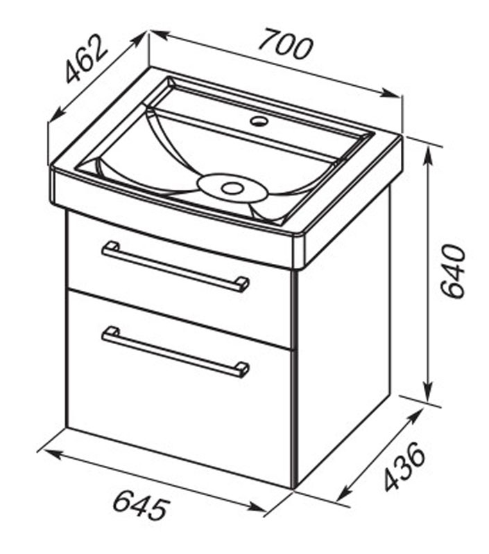 77.0005W Тумба под раковину Dreja Qmax  - Вид №1