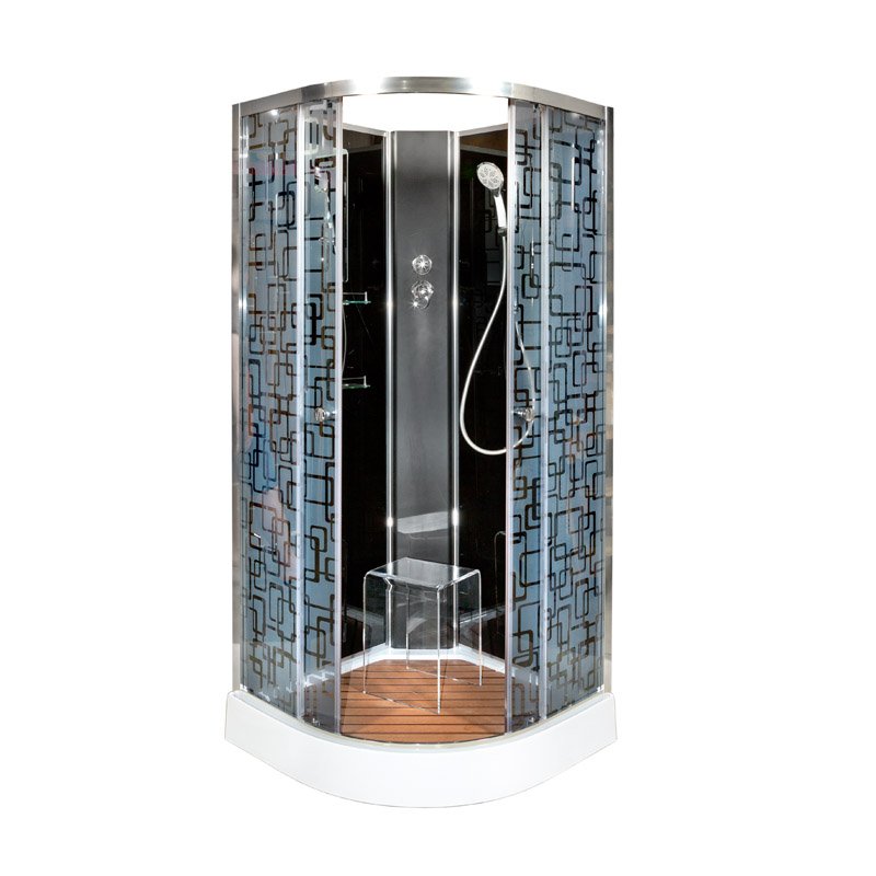 V9015 Душевая кабина DETO Серия V BМ1590 N (без крыши) BLACK - Вид №2