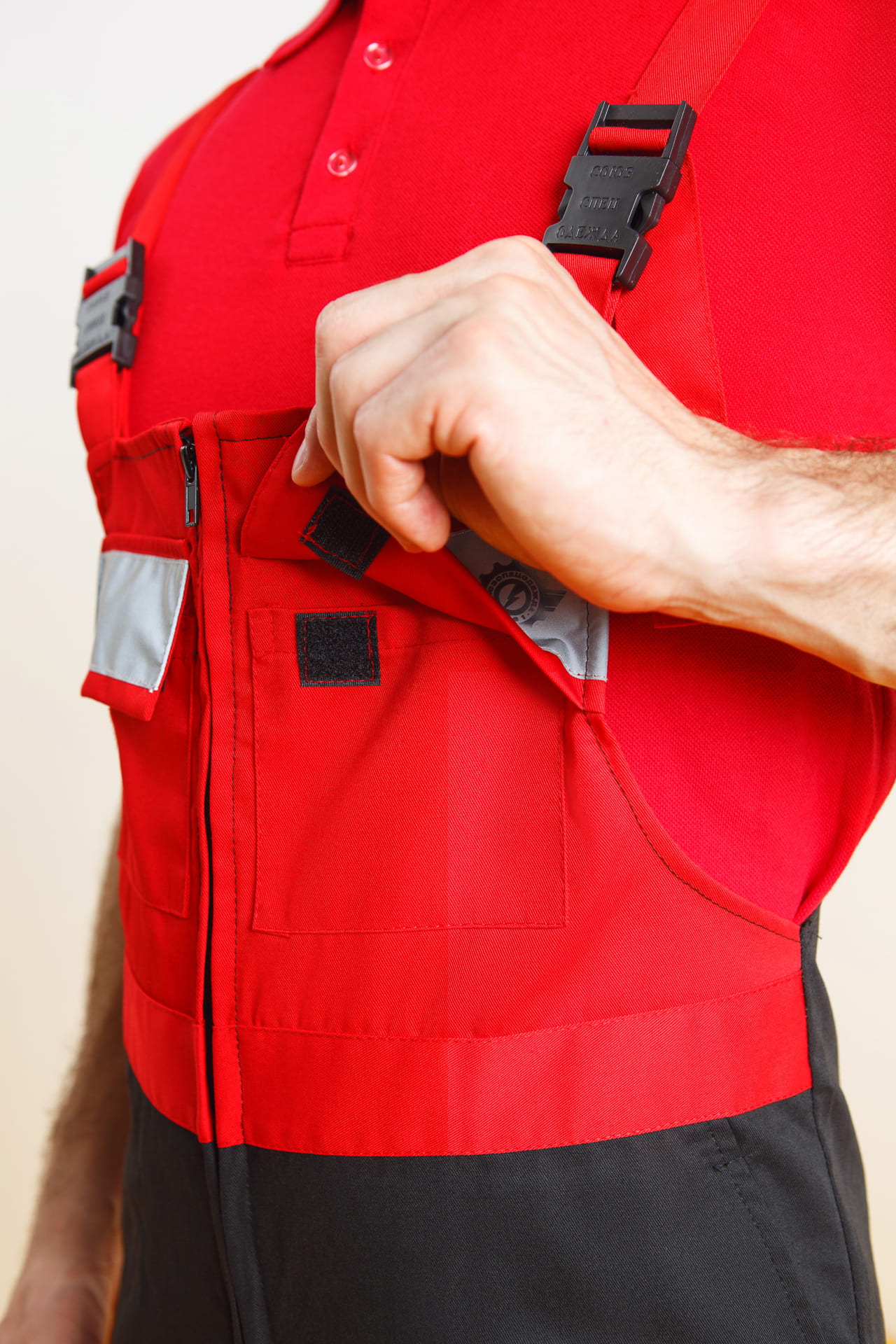 5008825 Костюм "Арго" черно-красный  Летняя спецодежда  размер 52-54/182-188  - Вид №13