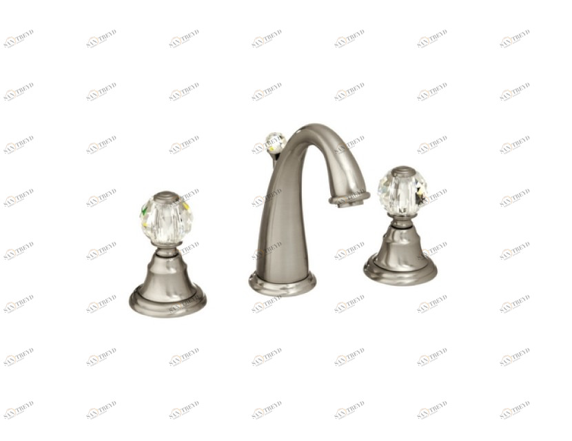 037101.000.50 Раковина с тремя отверстиями и кристаллами Swarovski Яркий хром Mestre Pacifica