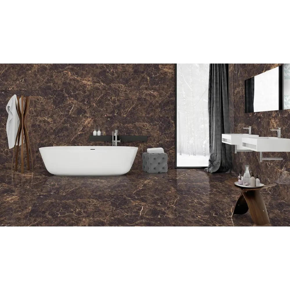 Глазурованный керамогранит Estello Coffee 60x120 см 1.44 м² полированный цвет бежевый Santreyd STLM-2165991 - Вид №1