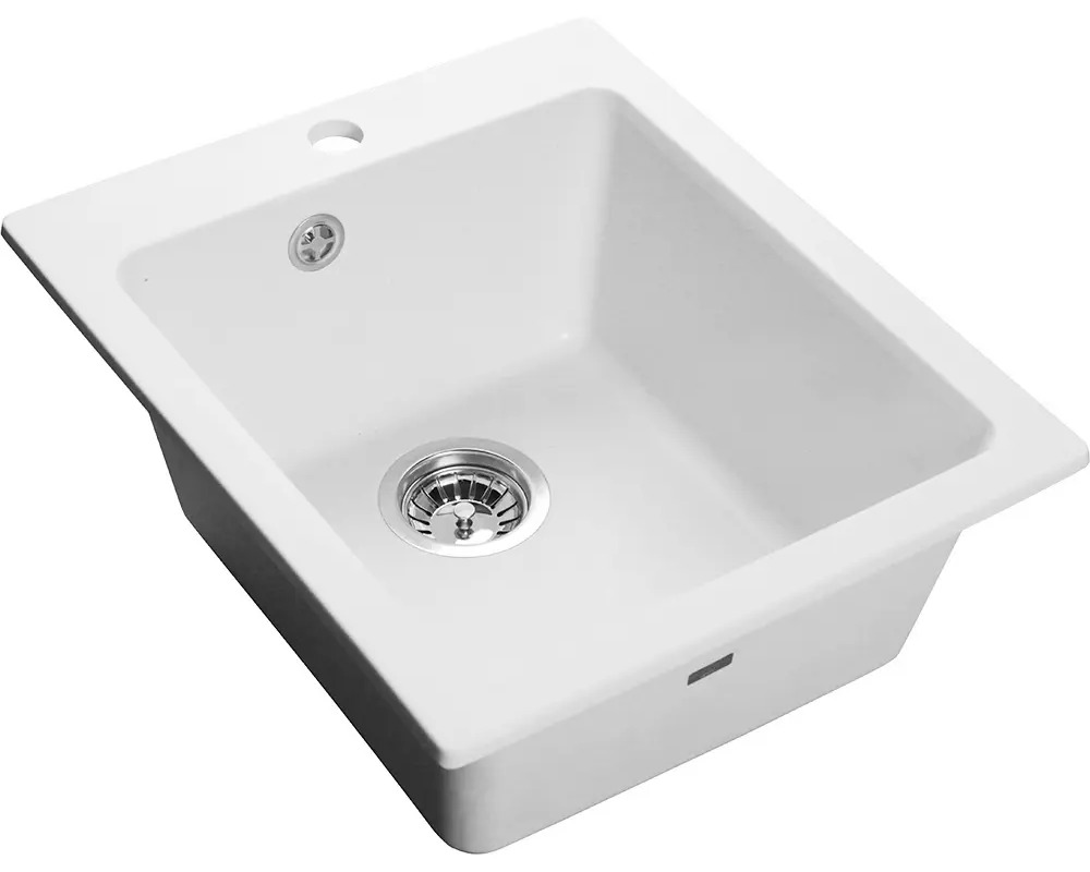 91053884 Врезная мойка Эко-М 505.321 35x39.50x20 см мрамор цвет белый STLM-0459565