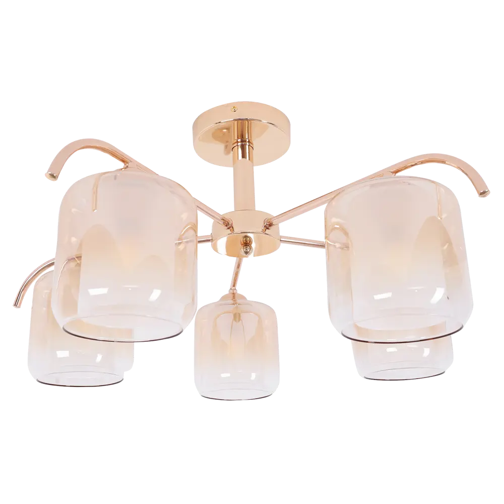 Люстра SCHAFFNER Astra 4420 - золотистая неоклассика с 5 стеклянными плафонами 89426412 STLM-1569569 - Вид №2