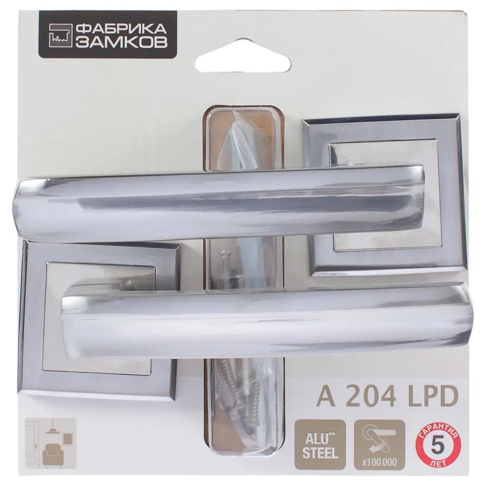 Ручка дверная на розетке Фабрика замков A 204 LPD, цвет глянцевый белый STLM-2030363 - Вид №3