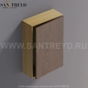 LIFT Модульный шкаф 60 см с правой дверью на доводчиках. Модули могут располагаться горизонтально и вертикально. Отделка: коричневый дуб и натуральный дуб. AMOB051RURTDX