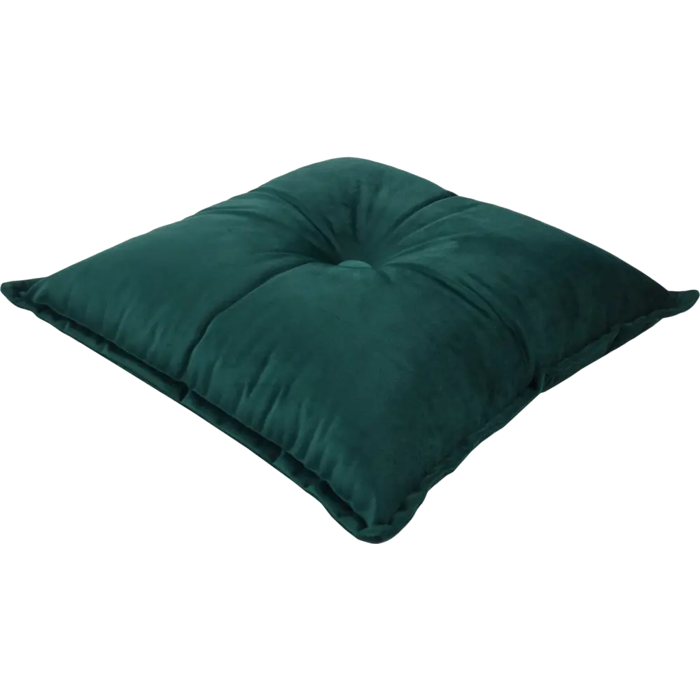 Подушка с пуговицей Бархат 43x43 см цвет изумруд LINEN WAY STLM-2210831 - Вид №1