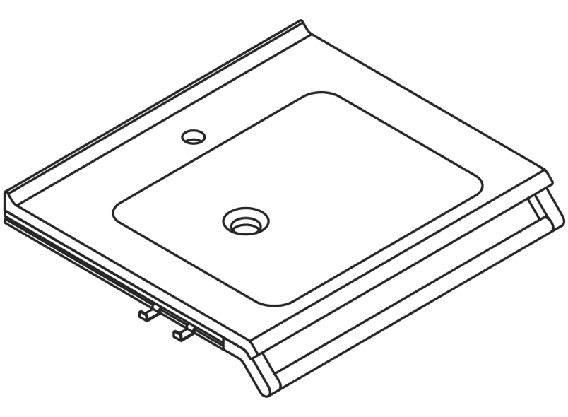 950.19.071 Комплект умывальника с поручнем и 2 крючками HEWI USA Produkte  - Вид №3