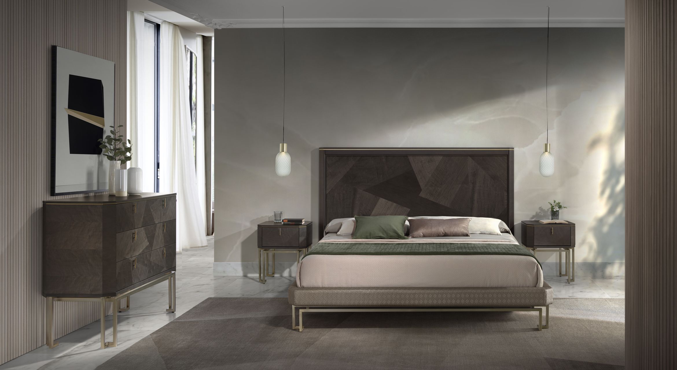 Деревянная двуспальная кровать с высоким изголовьем Hurtado Evolution ARCH-00052847 - Вид №3