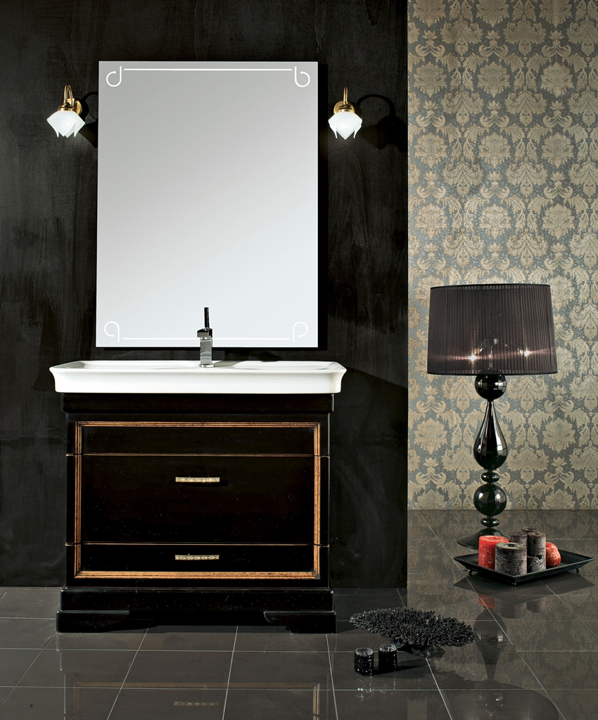 8012 Tifernoit Композиция для ванной комнаты, покрытая черным / соломенным лаком Bagno  - Вид №1