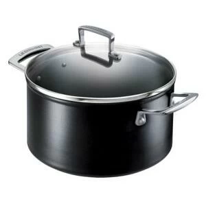 Кастрюля Le Creuset, анодированный алюминий, антипригарное покрытие, Ø24 см, черный
