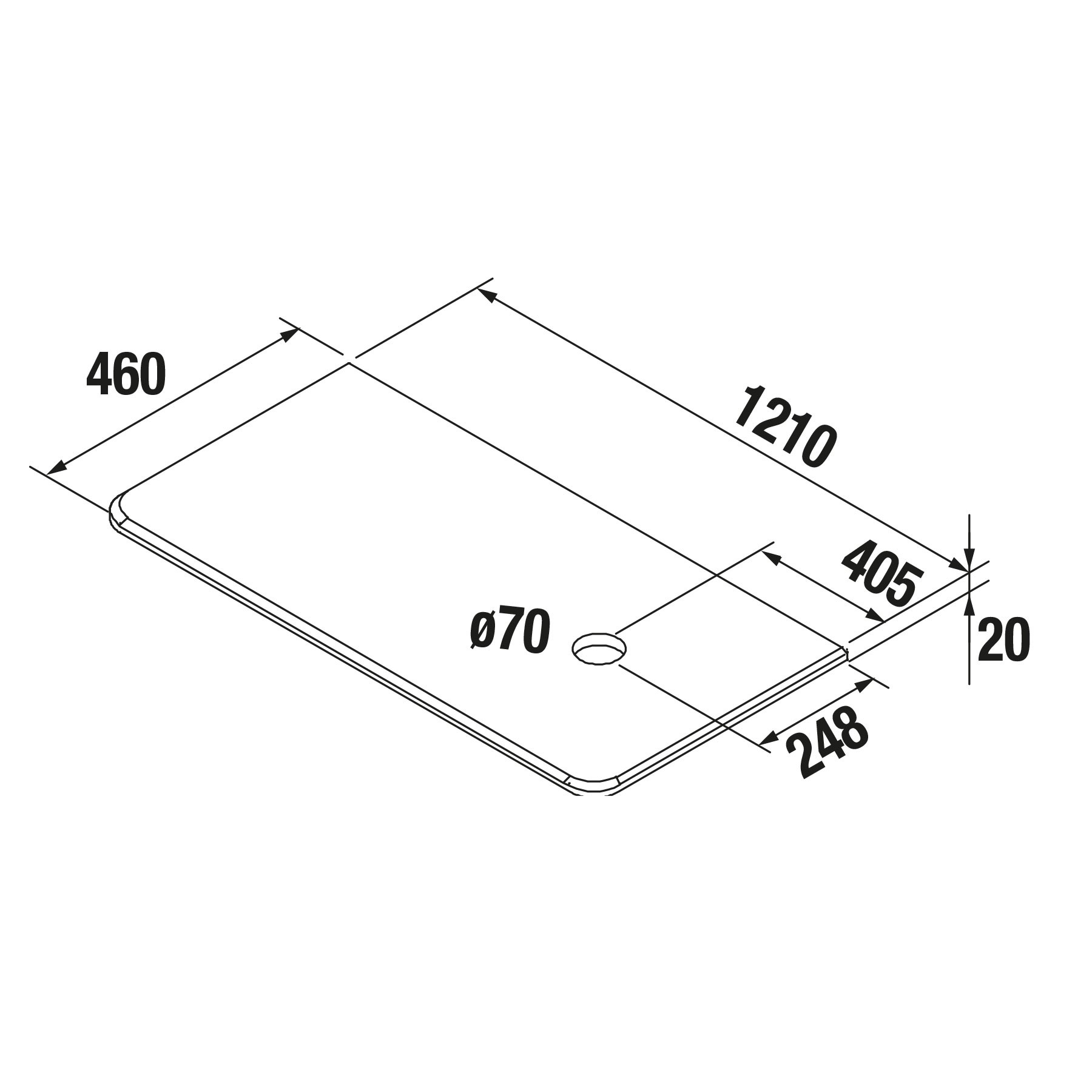 85168 SALGAR Столешница UNIIQ 900 левая CALACATTA для верхней раковины 910 x 22 x 460 мм  - Вид №2