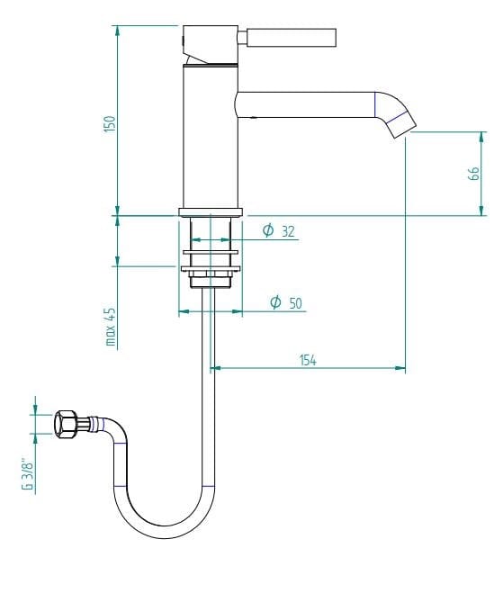 Однорычажный смеситель для раковины с одним отверстием Zazzeri Da-Da ARCH-00056551 - Вид №5