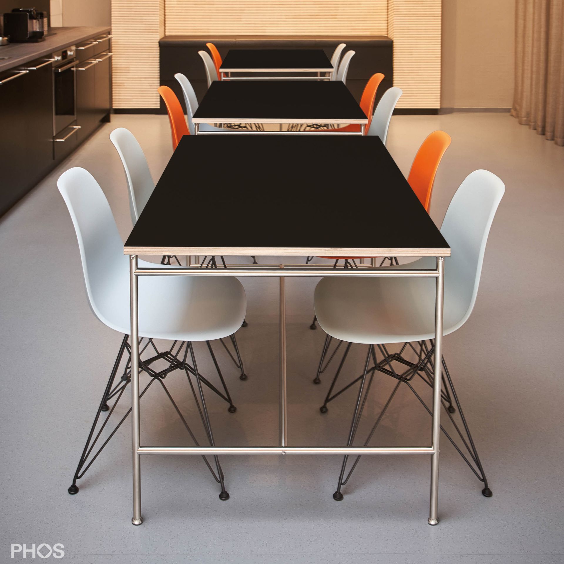 KATI-U1-120x80-MS Стол Karlsruher - универсальный стол u1 - столешница черного матового цвета - 120 x 80 x 75 см. PHOS 