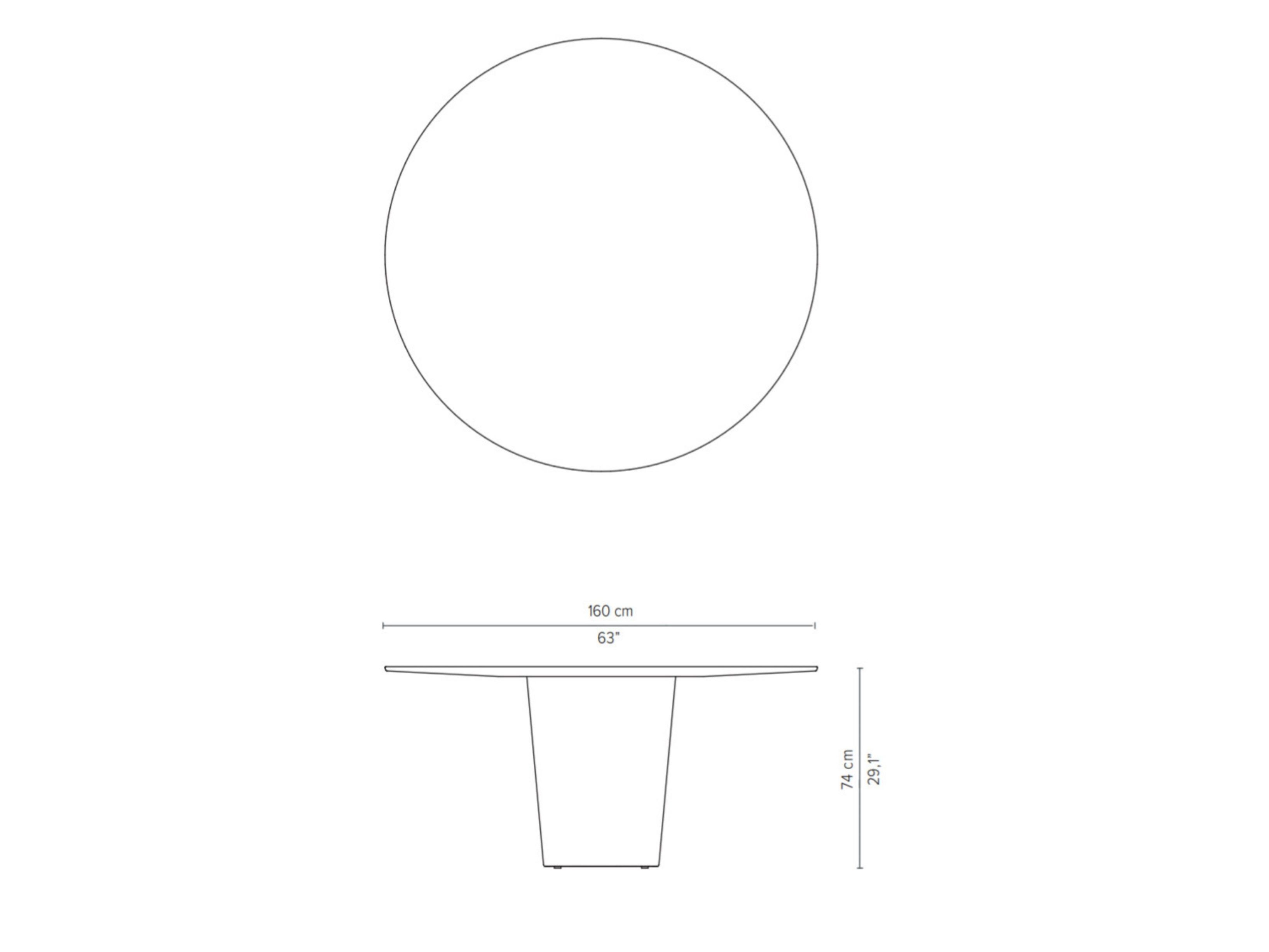 Легкий бетонный круглый обеденный стол TRIBÙ Tao ARCH-00128794 - Вид №3