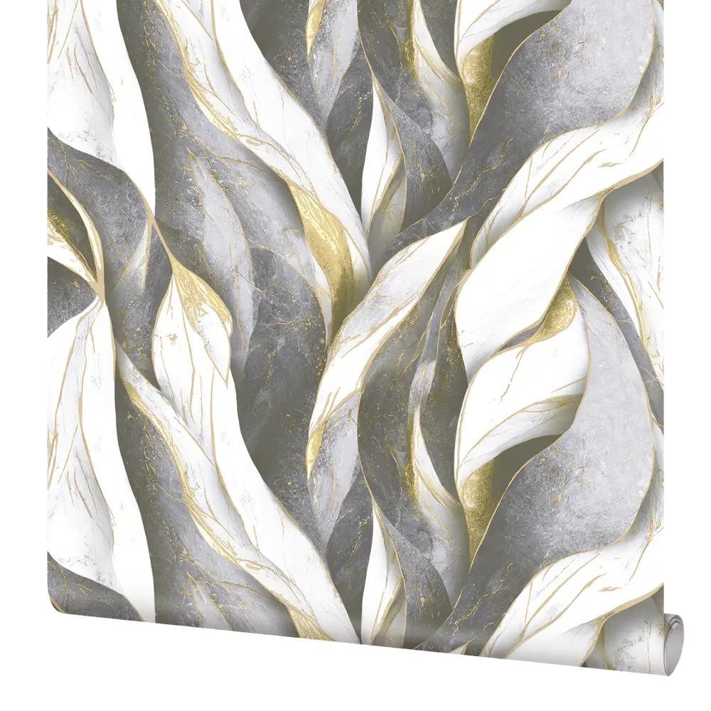 ELYSIUM Каменный цветок — серые флизелиновые обои с абстрактным узором 89389838 STLM-1567793