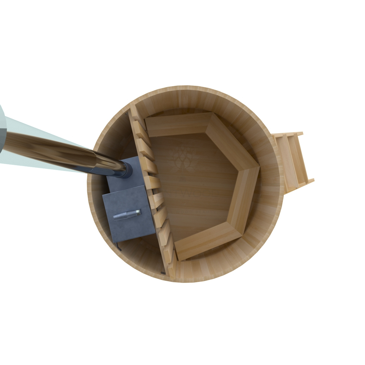 1461 Фурако из кедра D=1.5 с внутренней печкой. Высота 1,2м. Исполнение "Премиум". Alyarus  - Вид №3