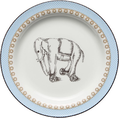 10647738 Richard Ginori Набор детской посуды Richard Ginori (тарелка обеденная, салатник, блюдце, чашка), 4пр (голубой) Фарфор 