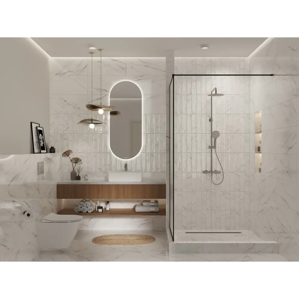 Плитка настенная KREAFORTA Cascada Рельеф 29.8x59.8 см 1.425 м² глянцевая цвет белый 89440742 STLM-2092114 - Вид №3