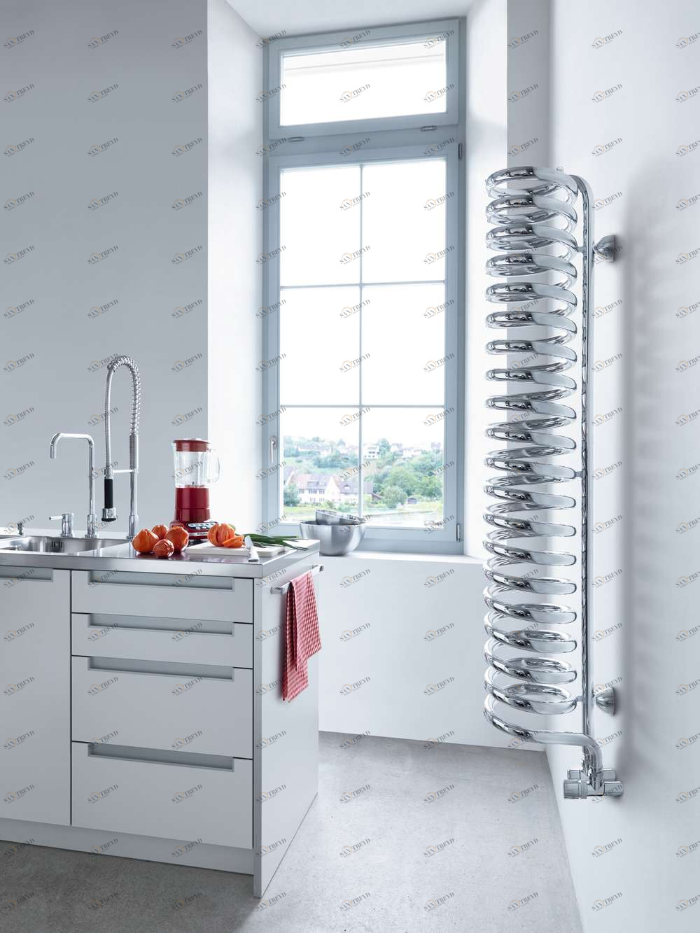 Водяной радиатор SPILO-150-020 Spirale chromé Acova 1562 