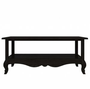 Журнальный столик черный с полкой и гнутыми ножками 110 см Harvard FURNITERA  120345 Черный