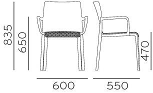 Pedrali Штабелируемый пластиковый стул с подлокотниками Volt 674/2 - Вид №8