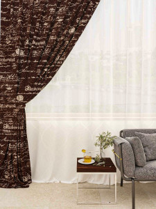 90767138 Штора на шторной ленте Belleza Paris 140х280 см цвет коричневый STLM-0374702 BELEZZA