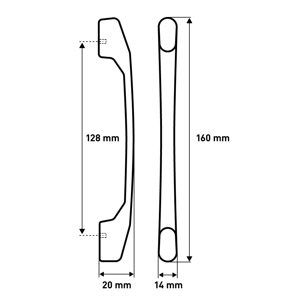 Мебельная ручка  Скоба, 128 мм, черный LJPS0188 Public Steel Россия  - Вид №4