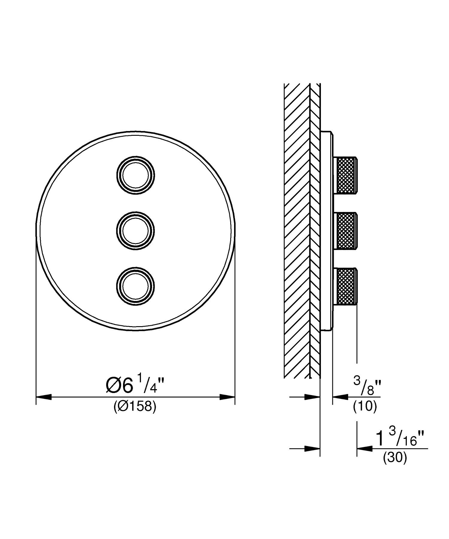 Наружная часть для тройного встраиваемого крана Grohe Grohtherm SmartControl ARCH-00113291 - Вид №4