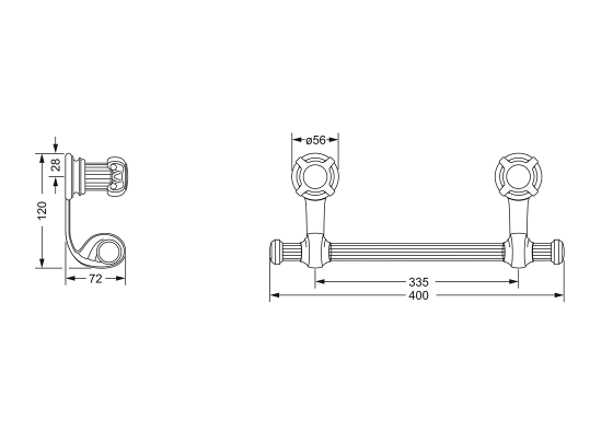 Поручень для ванны JOERGER Aphrodite 607.00.031.000 - Вид №1
