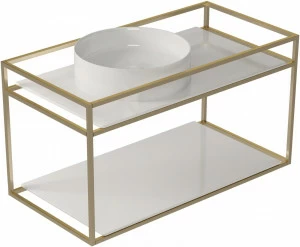 2074OR Подвесная раковина настенная прямоугольная Galassia  золотая