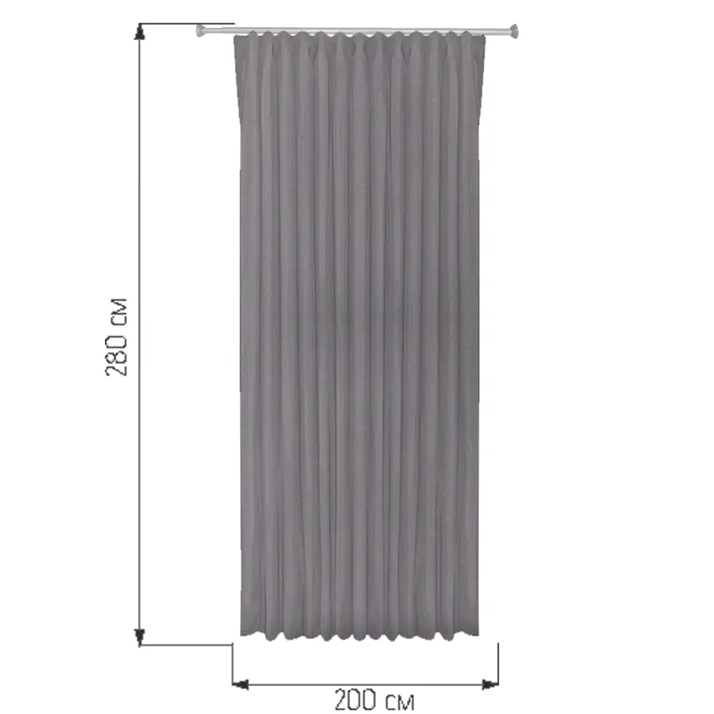 Штора WITERRA Принт 200x280 см серый с универсальным креплением 89427489 STLM-1575255 - Вид №2