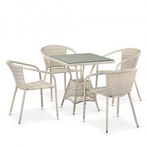 T706/Y137C-W85 Latte 4Pcs Комплект плетеной мебели Afina