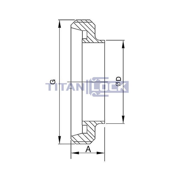 Резьбовой штуцер под приварку DIN 11851, DN50, нерж. сталь 316, TL50THRWSS TITAN LOCK  - Вид №1