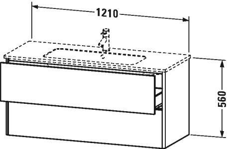 XS417404747 Тумбочка подвесная XSquare #XS4174 1210 x 478 мм Каменно-синий глянцевый лак Duravit - Вид №1