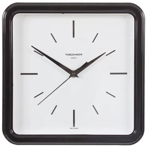 Часы настенные квадратные цвет черный диаметр 25 см