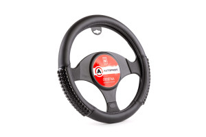 15951605 Оплетка руля экокожа AP-1947 BK BK M AUTOPROFI