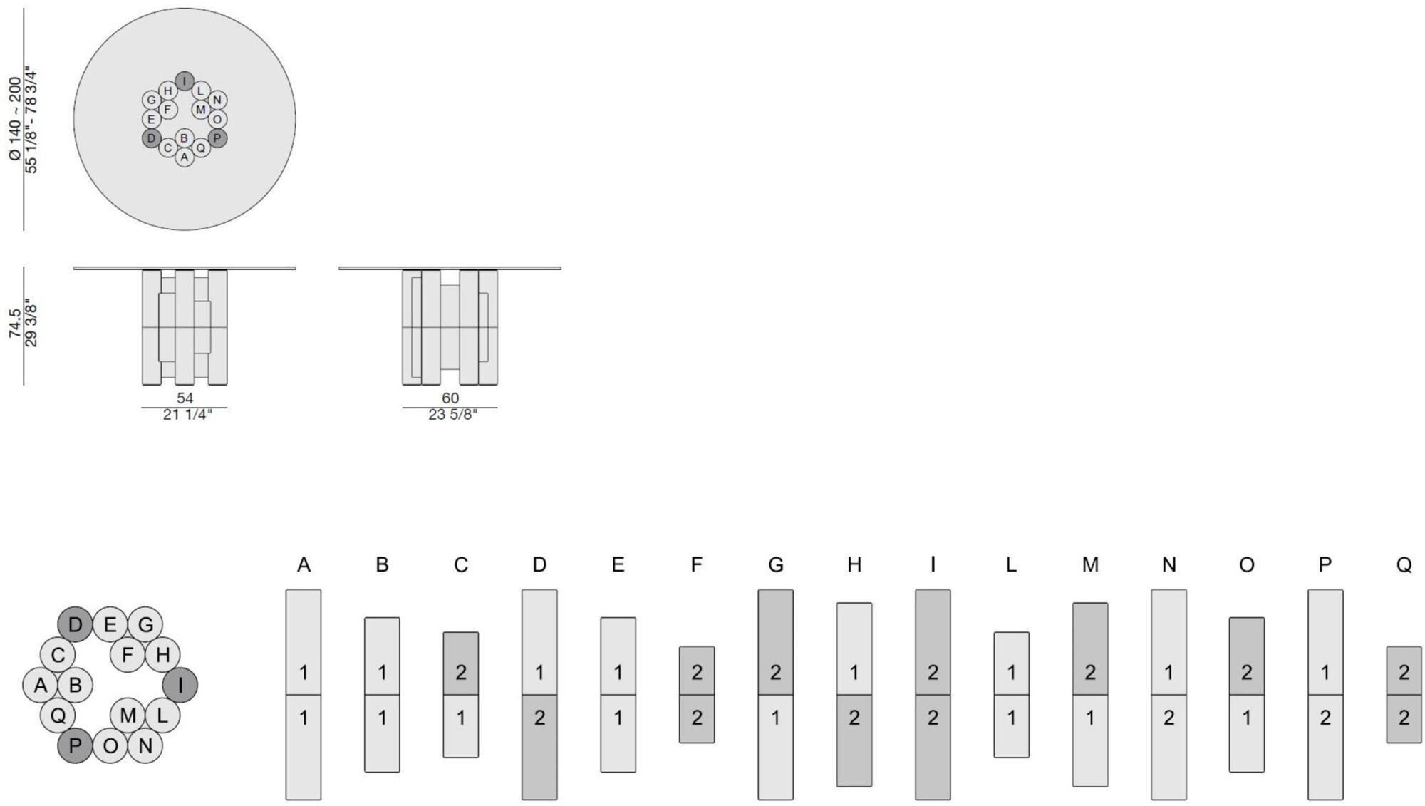 Porada Круглый стол из массива дерева со стеклянной столешницей Nineteen sun-id-1426494 - Вид №2