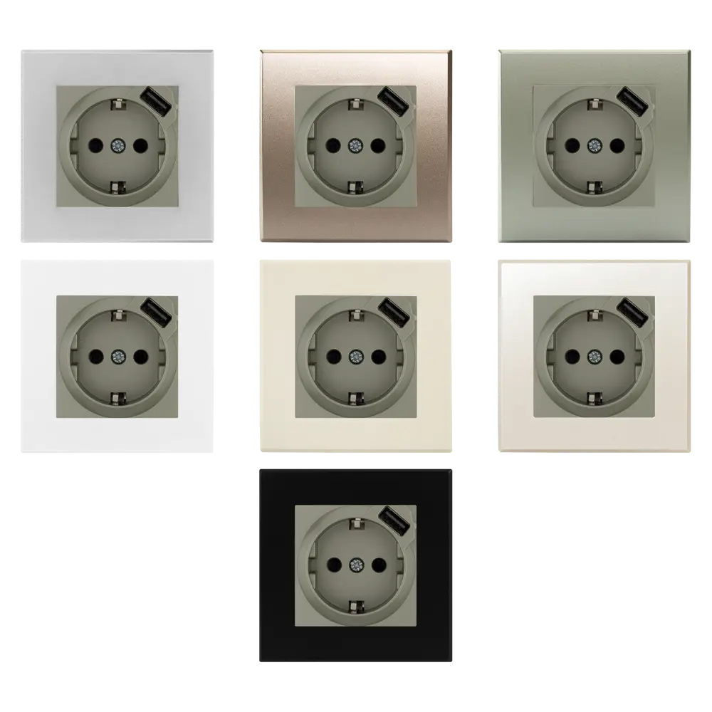 Розетка встраиваемая Lexman Виктория с заземлением разъем USB цвет матовая шампань 17921535 STLM-2016825 - Вид №1
