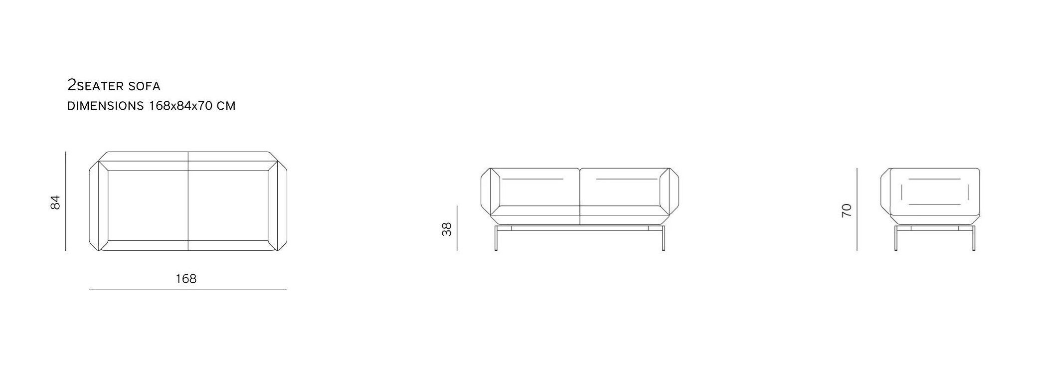 2-местный тканевый диван prostoria сегмент ARCH-00059258 - Вид №3