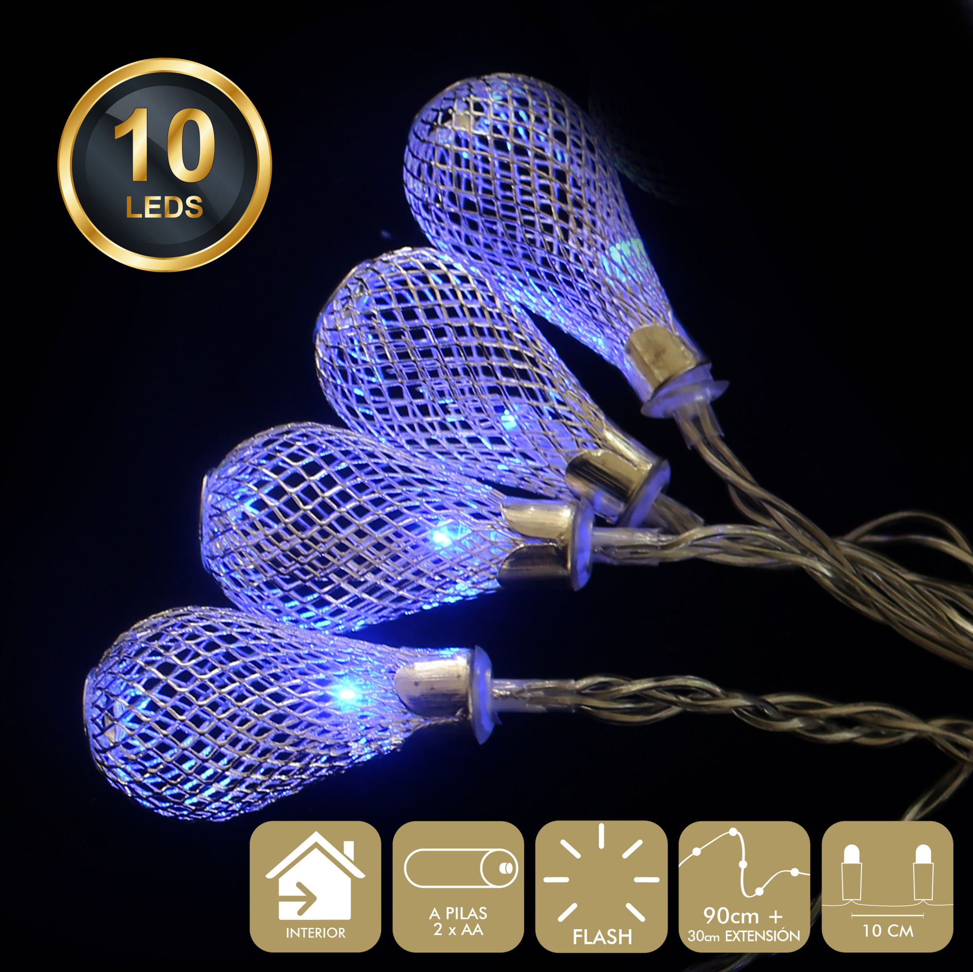 DZ-087-404 ГИРЛЯНДА 10 LED (2 X AA) TO4ROOMS 