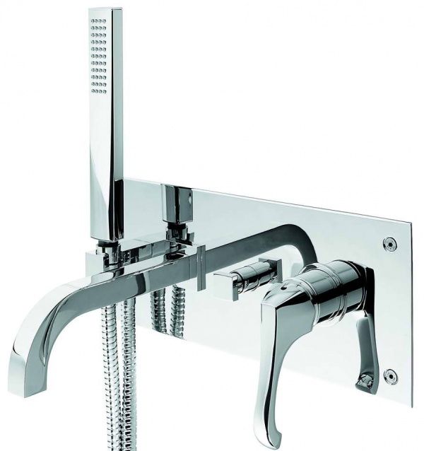 76051CR Внутристенный комплект Ares с ручным душем для ванной, цвет хром EMMEVI