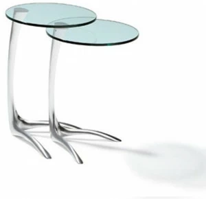 Ronald Schmitt Круглый журнальный столик из стали и стекла