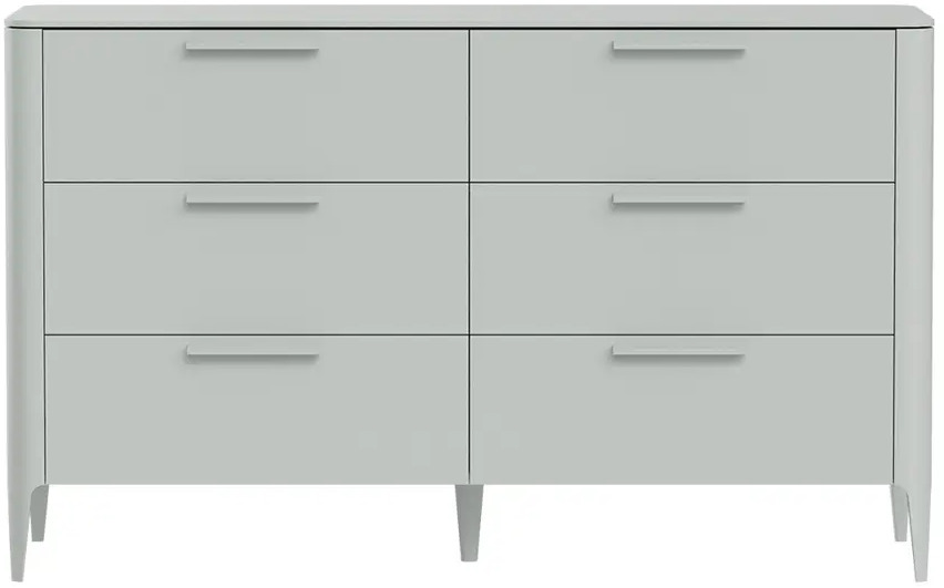 91313360 Комод Ellipse furniture Type 6 ящиков 140x51x85 см МДФ цвет светло-серый STLM-1097434