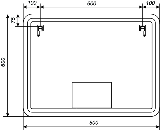 У98566 Зеркало Amour 80, с сенсором 1 Marka  - Вид №3