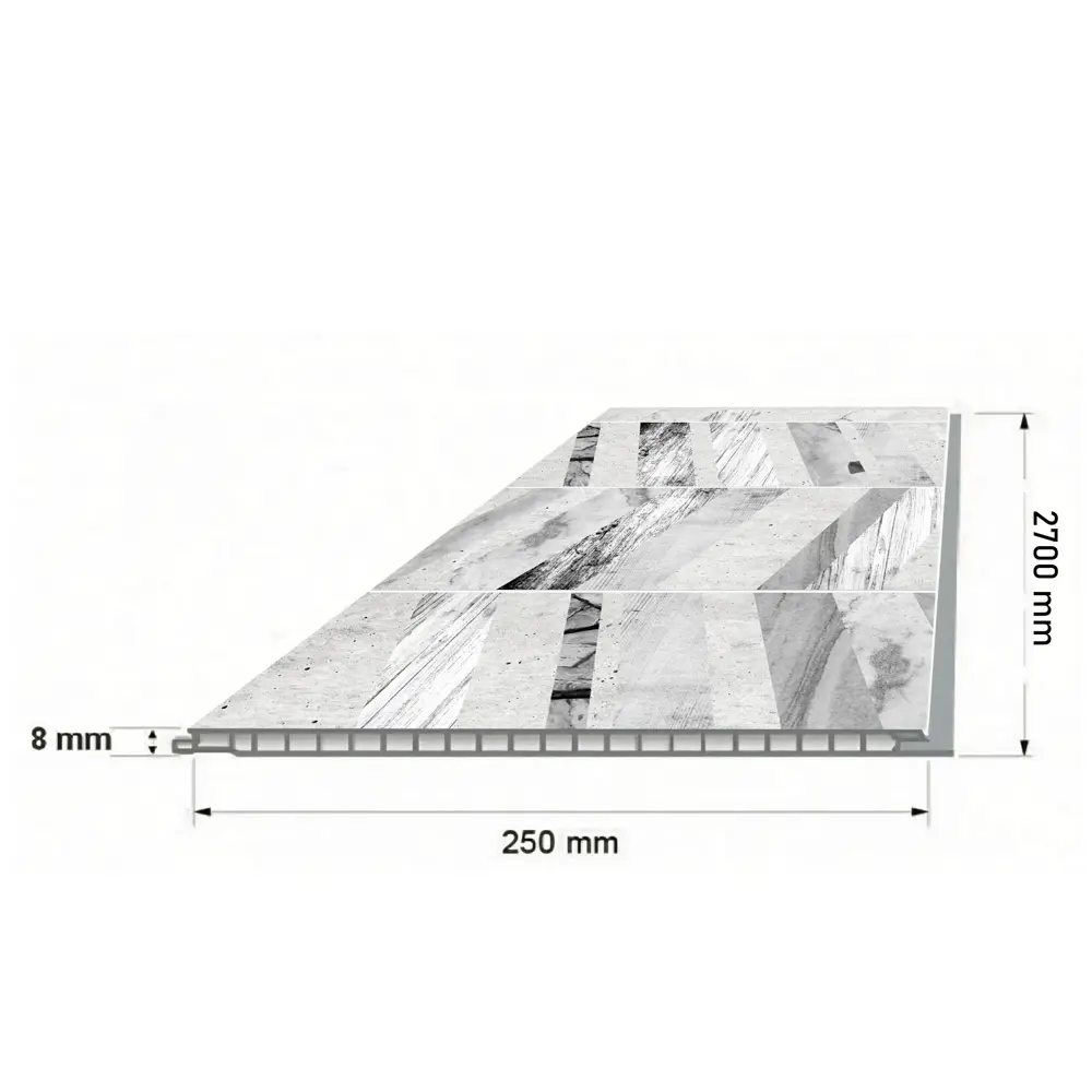 Стеновая панель ПВХ Капелла серый 2700x250x8 мм 0.675 м² 89412156 STLM-2012832 Santreyd  - Вид №4