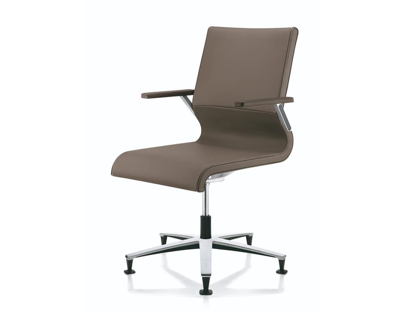 Регулируемый по высоте поворотный офисный стул из кожи с подлокотниками ZÜCO Lacinta Comfort Line ARCH-00054160