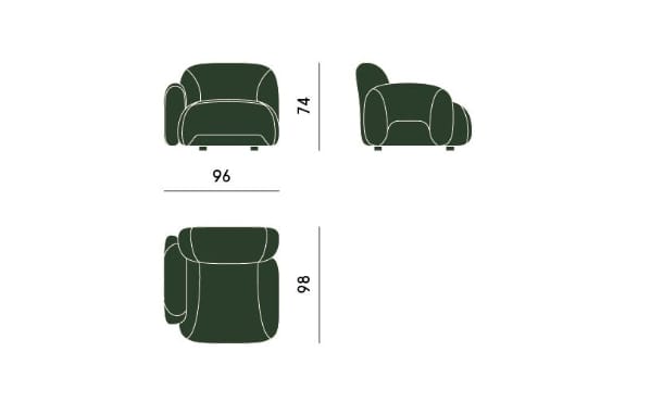 Кресло с одним подлокотником Carpanese Home Rising ARCH-00126974 - Вид №3