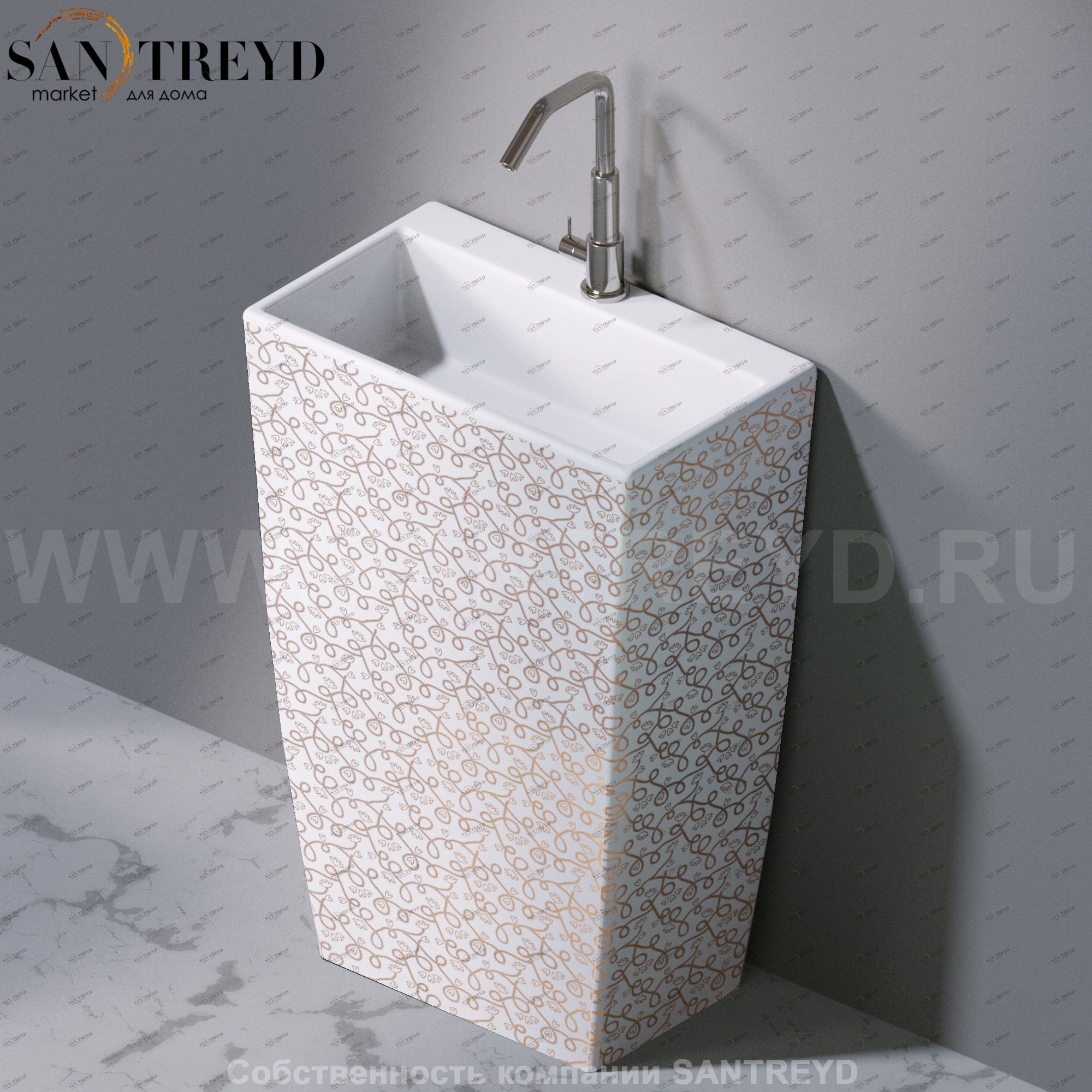 L115400G Напольная раковина стоящая прямоугольная A. e T. Italia Tower AeT ITALIA