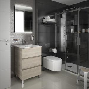 23262 SALGAR Мебель для умывальника FUSSION LINE 600 3 ящика NATURAL 598 x 868 x 450 мм Естественный